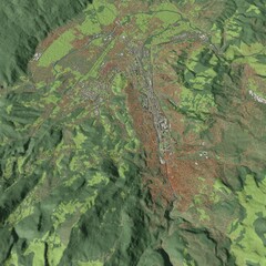 3D illustration of city and urban in Sarajevo Bosnia and Herzegovina