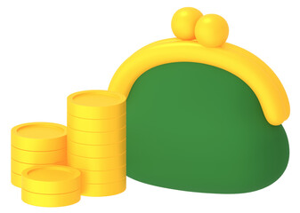 がま口財布とコイン