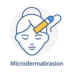 Microdermabrasion Exfoliating Wand Representing Skin Renewal and Rejuvenation icon with editable stroke.