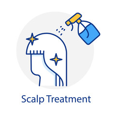 Scalp Treatment – Spray and Head Representing Hair and Scalp Health
