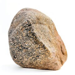 Obraz premium A textured rock with various colors and patterns, showcasing natural geological features. on white background