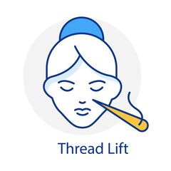 Thread Lift – Needle Icon Representing Non-Surgical Skin Lifting