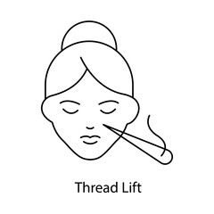 Thread Lift – Needle Icon Representing Non-Surgical Skin Lifting