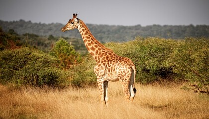 Fototapeta premium giraffe on on transparent background