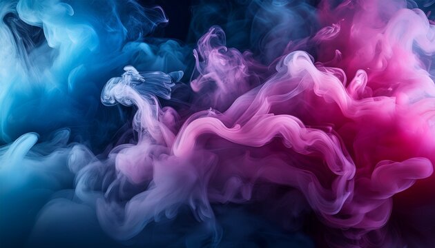 dramatic pink blue smoke clouds abstract art background cinematic lighting high resol