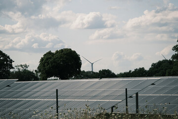 A solar plant in the middle of a field