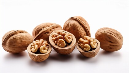 walnuts on a white background
