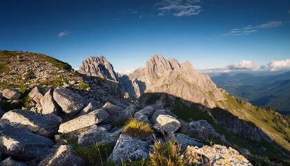 Obraz premium shot of rugged rocky hills