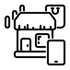 store icon, line icon style