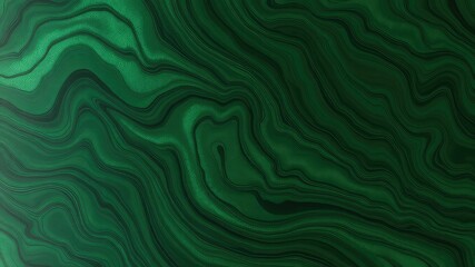 Obraz premium Elegant wavy texture in deep green with subtle shimmer creates a sophisticated abstract background
