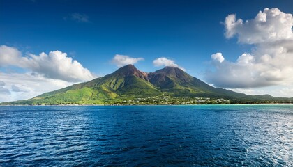 mount nevis from sea st kitts and nevis caribbean