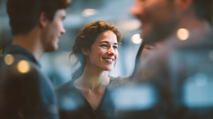 Networking event highlights engaging conversations among professionals in a modern office setting