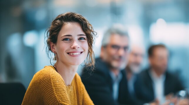 Professional networking event business meeting room portrait photography modern environment close-up view confidence boost