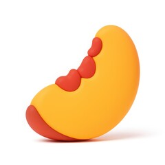 Fototapeta premium 3D Render of a Half Peach with Hearts
