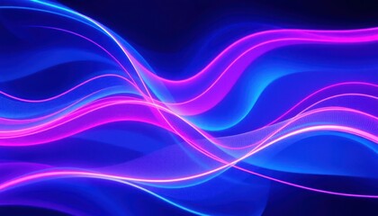 Naklejka premium Striking curved and flowing lines of vibrant pink and blue light abstract