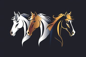 Detailed Image of Equestrian Elegance Modern Horse Logo Design Trio