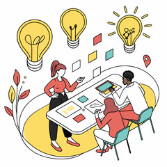 Creative team brainstorming innovative ideas together