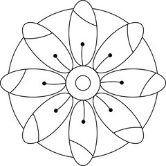 vector outline flower for coloring page 