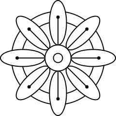 Flower outline drawing floral coloring vector design