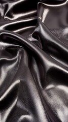 Luxurious shimmer of silver fabric with abstract wave-like folds