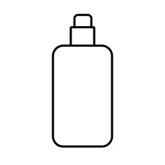 Cosmetic or skincare bottle line icon vector illustration, oil bottle clipart in line art style