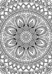 Black and White Mandalas Adult Coloring Book in A4 Format for Stress Relief


