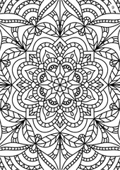 Black and White Mandalas Adult Coloring Book in A4 Format for Stress Relief

