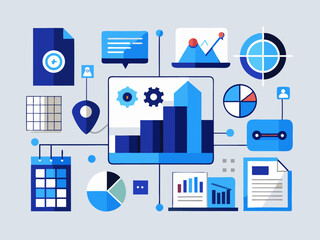 Illustration of data analytics and business intelligence