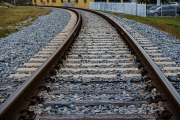 train rail track in perspective