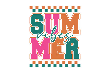 Summer vibes, Summer Beach Vector Illustration, summer svg, beach t shirt quotes,  Retro Summer t shirt Sublimation, Beach Vacation SVG, Cricut Cut File, Summer Holiday silhouette, Lake svg