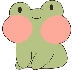 Obraz premium A frog sitting quietly