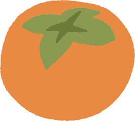 손으로 그린 귀여운 열매인 한국 감 일러스트