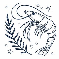Professional shrimp clipart, isolated seafood design element