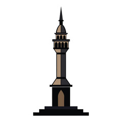 Fototapeta premium silhouette of the tower of the mosque