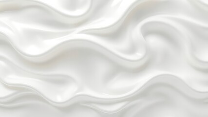 Smooth, White Cream Surface Ripples with a Gentle Wavy Texture, Creating a Clean and Refreshing Look