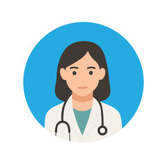 Fototapeta premium Female Doctor Avatar Round Icon