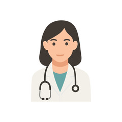 Female Doctor Avatar Icon Flat Design