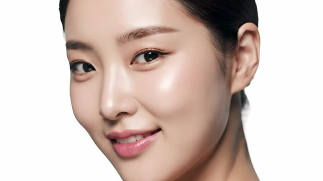 Close up potrait of young Asian beautiful woman with beauty make up style and healthy and perfect skin. facial and skin care concept for commercial adversiting