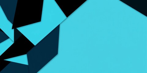 Fototapeta premium Abstract black and blue geometric shapes form a complex, layered vector background, polygon, futuristic