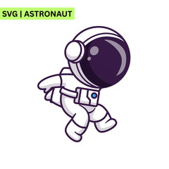 A playful astronaut illustration of a cute astronaut floating with a space puppy, embodying joy and companionship in a bright and engaging way.