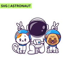 A joyful astronaut illustration depicting a cute astronaut with a big smile, holding a star, embodying creativity and adventure in a colorful format.