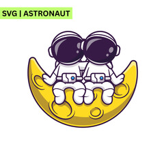 A whimsical astronaut vector design illustrating an astronaut dancing in space, emphasizing fun and imagination in a lively artistic style.