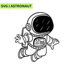 A joyful astronaut illustration depicting a cute astronaut with a big smile, holding a star, embodying creativity and adventure in a colorful format.