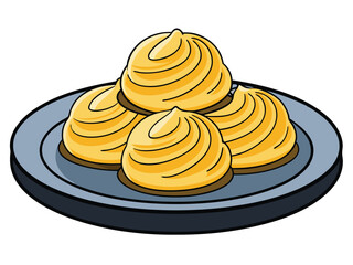 Dessert Perfection A Mouthwatering Stack of Rabdi Malpua, Featuring Swirling Patterns and Rich Golden Hues.eps