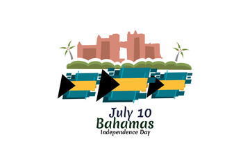 Independence Day of Bahamas vector illustration. Suitable for greeting card, poster and banner.