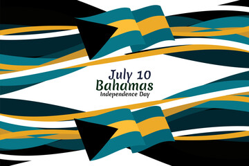 Independence Day of Bahamas vector illustration. Suitable for greeting card, poster and banner.