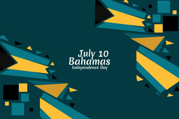 Independence Day of Bahamas vector illustration. Suitable for greeting card, poster and banner.