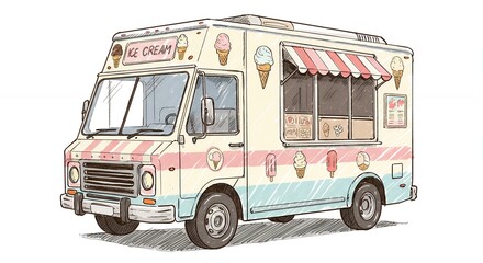 Ice cream truck illustration