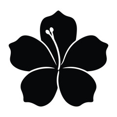 Hibiscus Flower Silhouette &ndash; Minimal Black Floral Vector Design