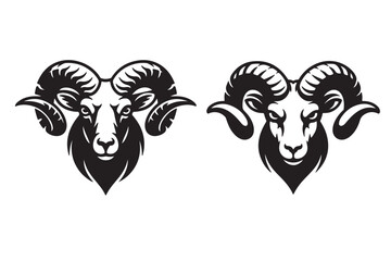 Bold Ram Head Logo &ndash; Powerful Horned Animal Vector Design